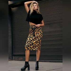 Kate Hewko leopard skirt